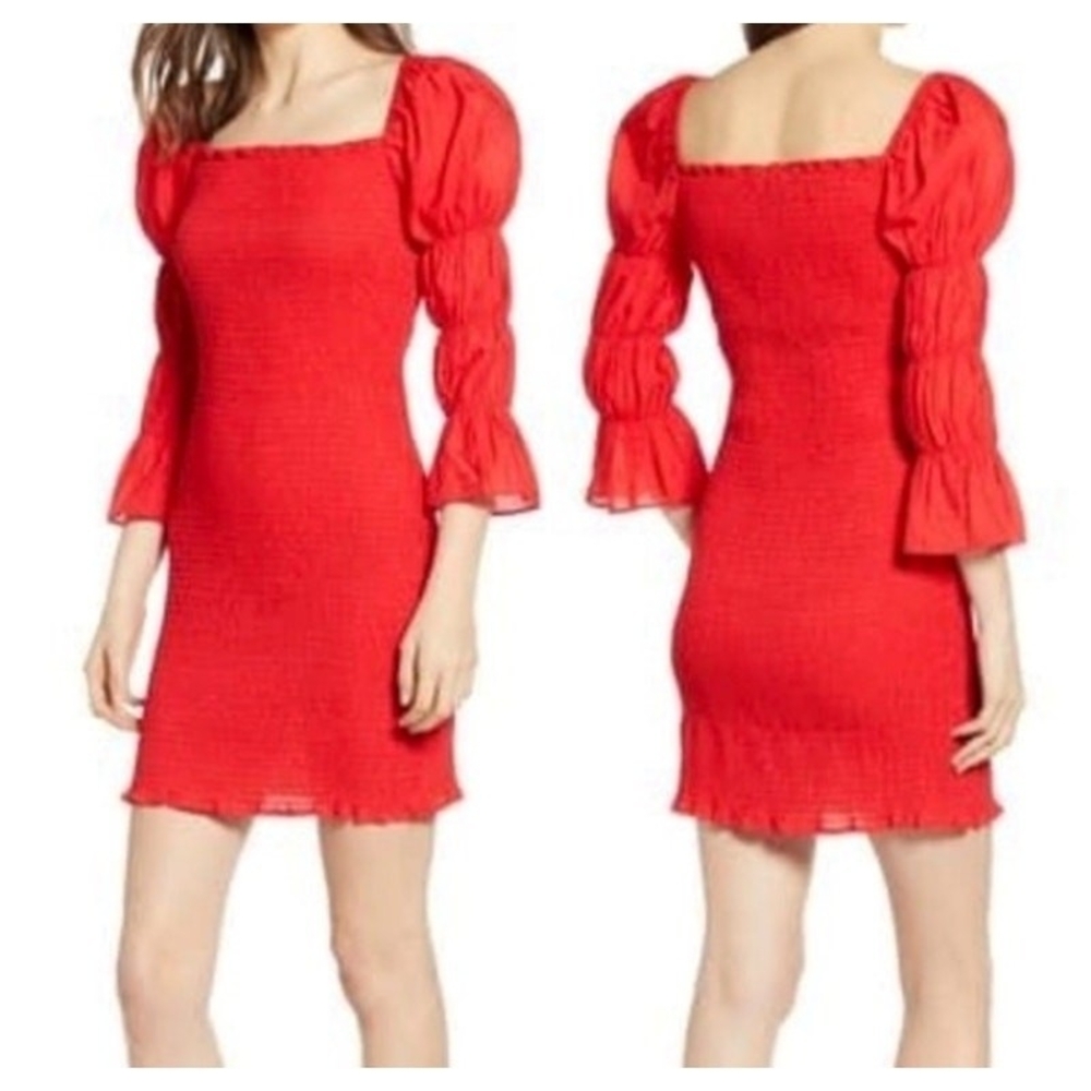 J.O.A. Bold Red Long Sleeve Dress